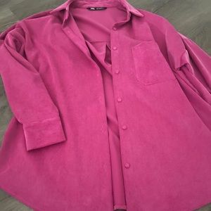 Zara Button Down Pink